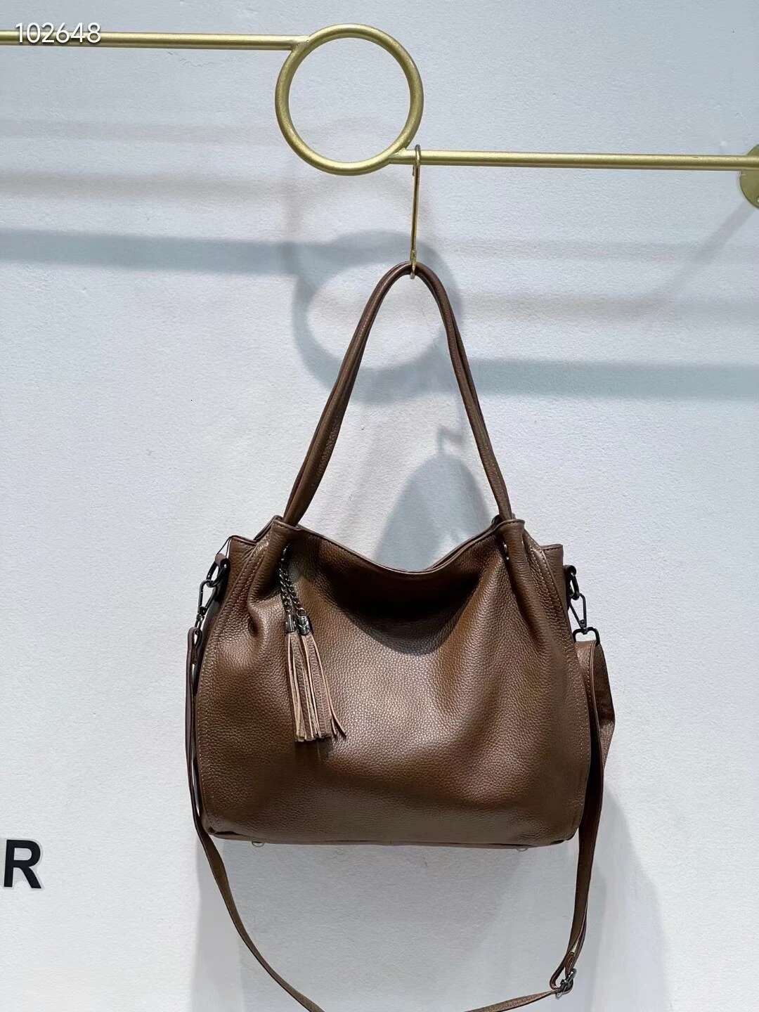 Genuine Women's Bag Tote Large Capacity Fashion Shoulder Crossbody Head Layer Cowhide Casual Soft Leather Handbag