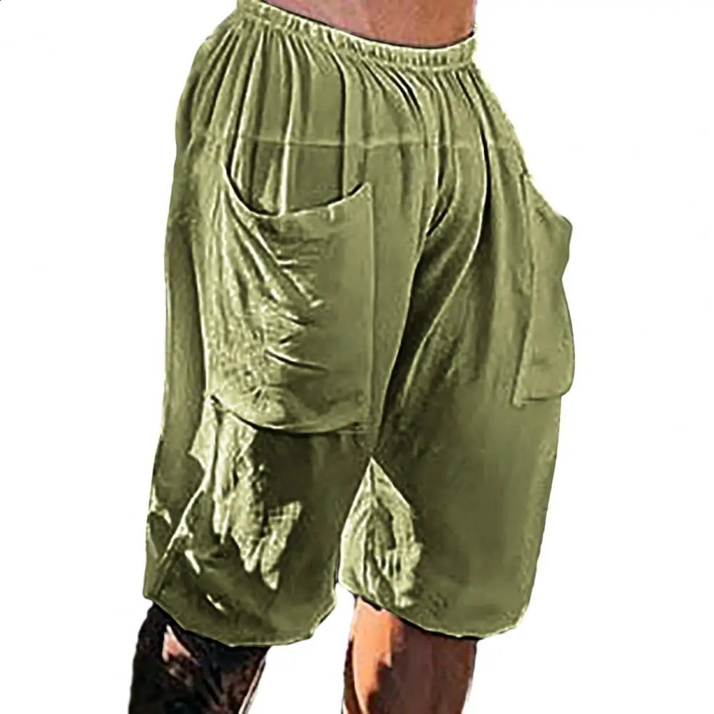 Fashion Summer Mens Linen Shorts Men Cotton Beach Short Wild Leisure Loose Solid Cargo for Sweatshorts 250103