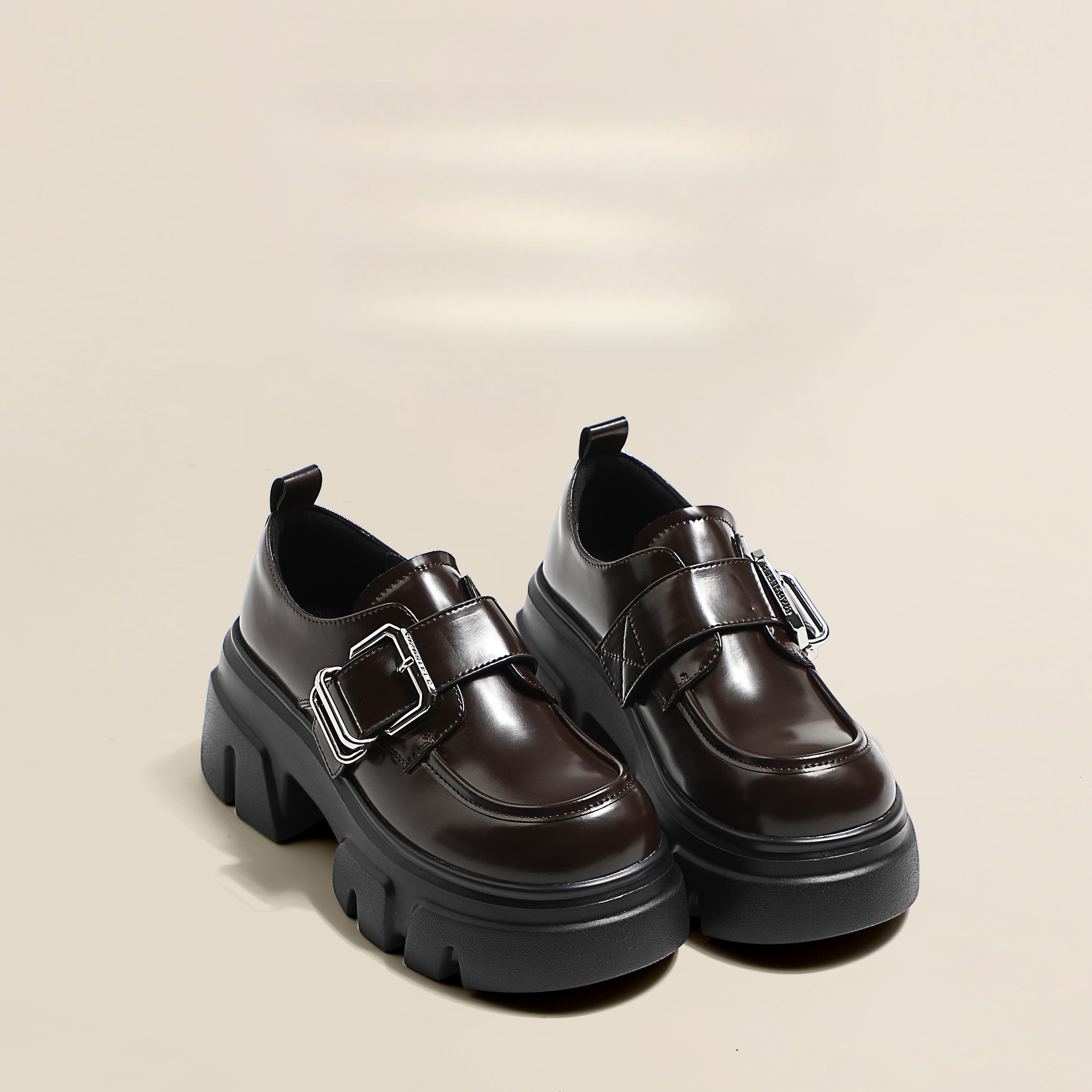 Eloping With Love~Four Seasons 7Cm Tall, Short, Thick Soled, Small Leather 2024 Autumn Edition, British Loafers, Single Shoes For Women