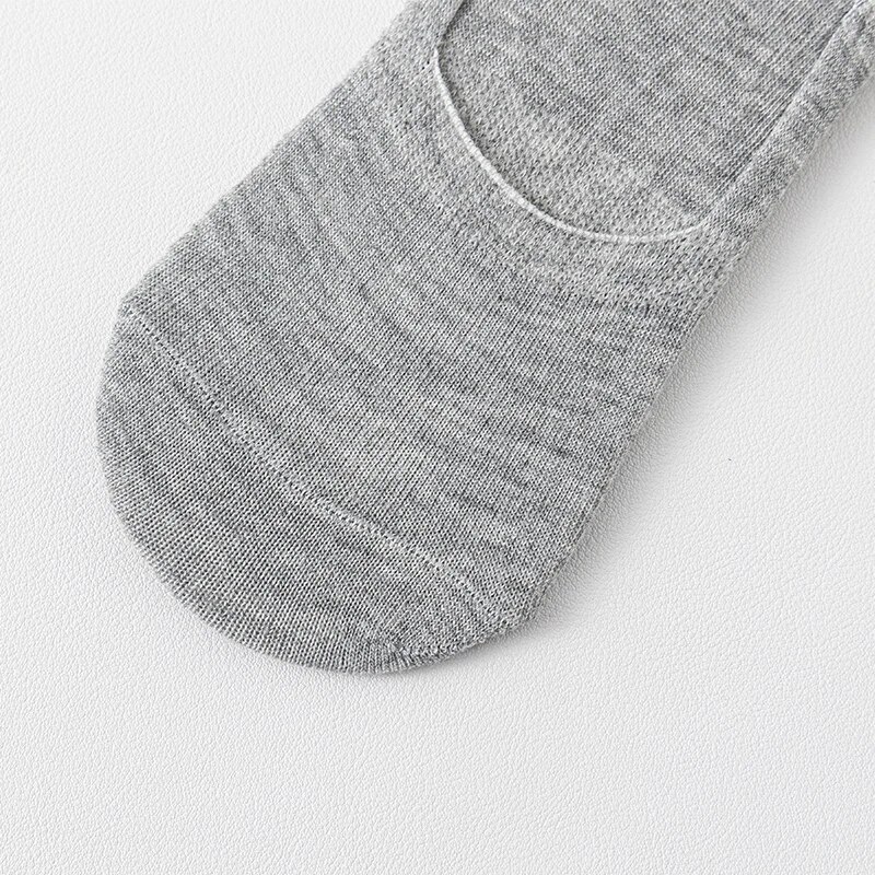 5 Pairs of WOMEN'S Solid Color Invisible Socks, Cotton Silicone Anti Slip Spring Ankle Socks, Casual Breathable Thin Boat Socks