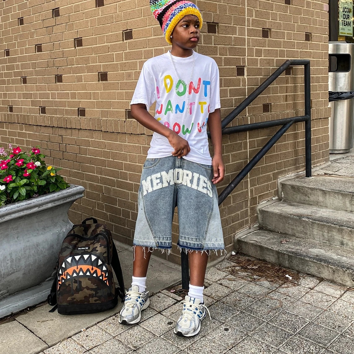 Streetwear Shorts Y2K Mens Womens Harajuku Hip Hop Letter Embroidery Retro Blue Baggy Jeans Denim Jeans Gym Shorts Casual Shorts 250109