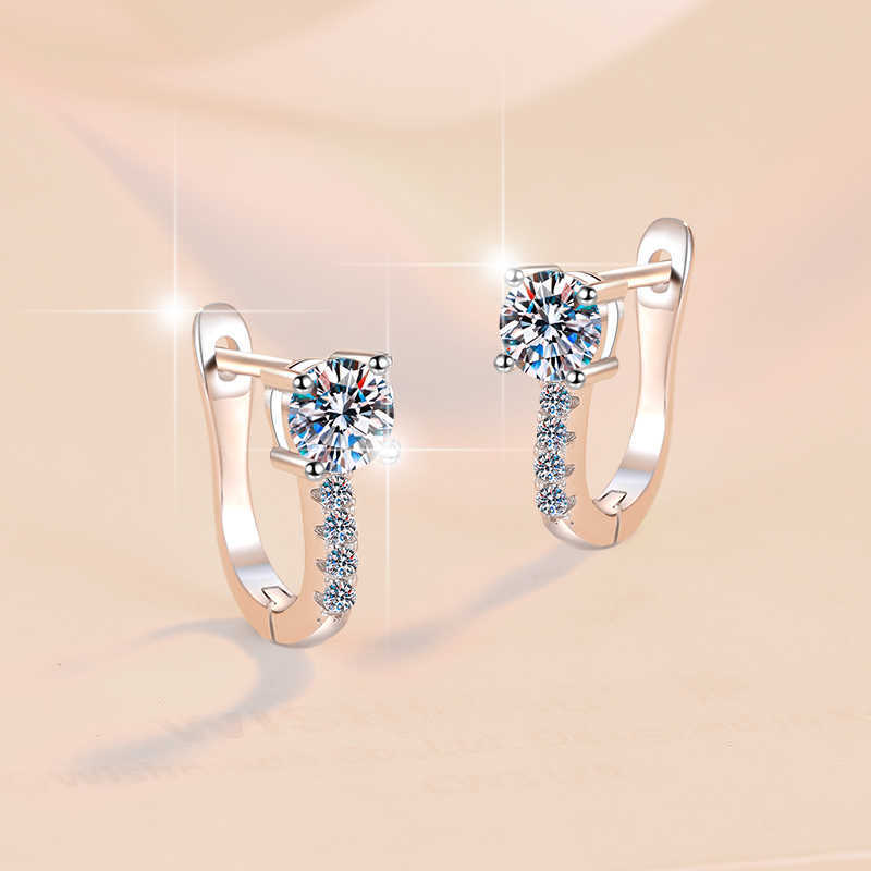 Fiend Jewel 0.5Ct Hoop Earrings S925 silver jewelry fashion design GRA Test drill pen Diamond VVS1 Moissanite Stud earrings