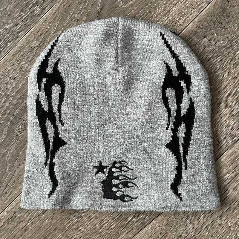 Beanie/Skull Caps Studios Sports Flame Beanie Knitted Casual Wool Cold Hat H250113 GTJV