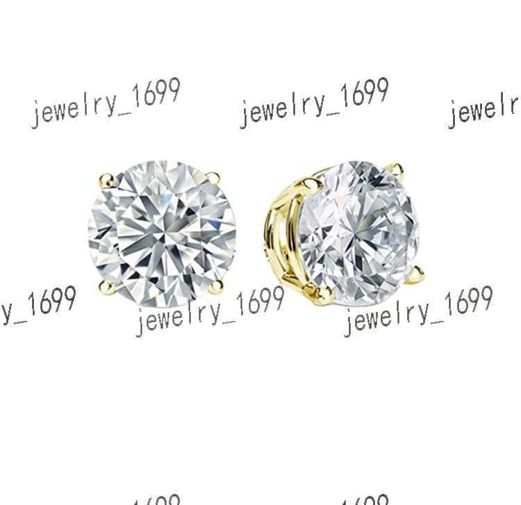 Round Cut Jewelry Accessories 14k Solid Gold Push Back Earring New Design Luxury ZIRCON Moissanite Stud Earrings Gold for Women