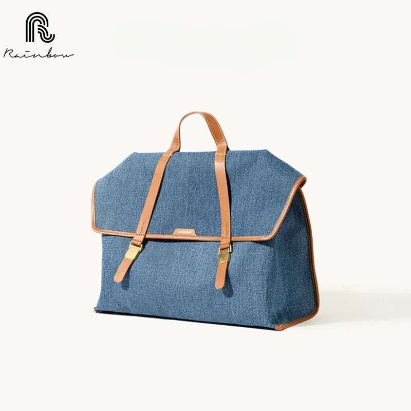 RAINBOW New Style Designer High-End Denim Shoulder Crossbody Bag For Women Man Portable Briefcase Backpack