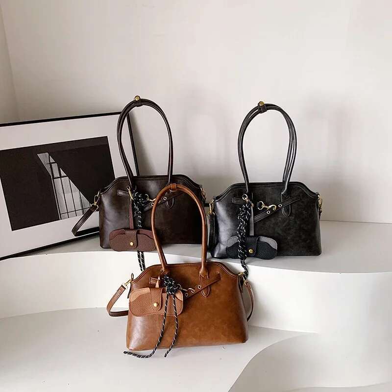 LEFTSIDE PU Leather Tote Bags For Women Winter New Trend Y2k Korean Fashion Female Shoulder Crossbody Bag Lady Handbags