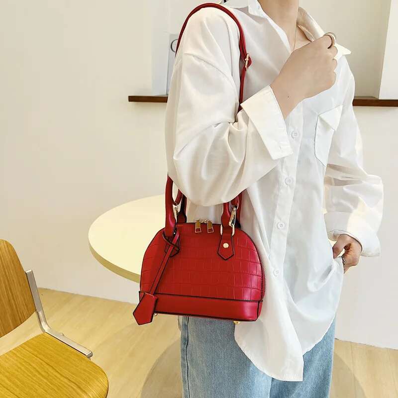 Women's Stone Pattern Shell New Retro Fashion Ladies Shoulder Bags High Quality Handbags