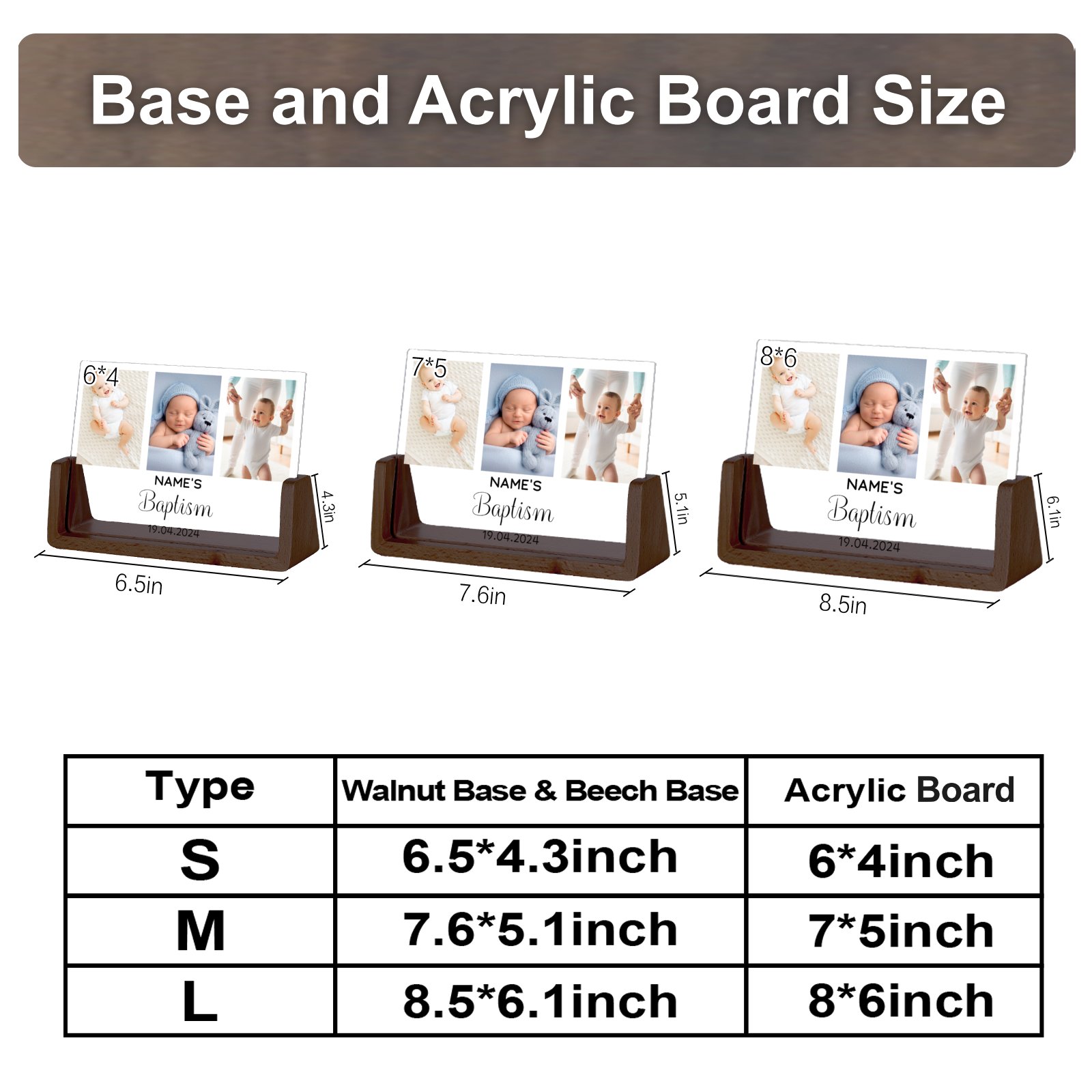 Custom Baby Photo Frame Birthday Baptism Gift Newborn Parent Personalised Bedroom Nursery Decor Picture Frames for Boy Girl H260306