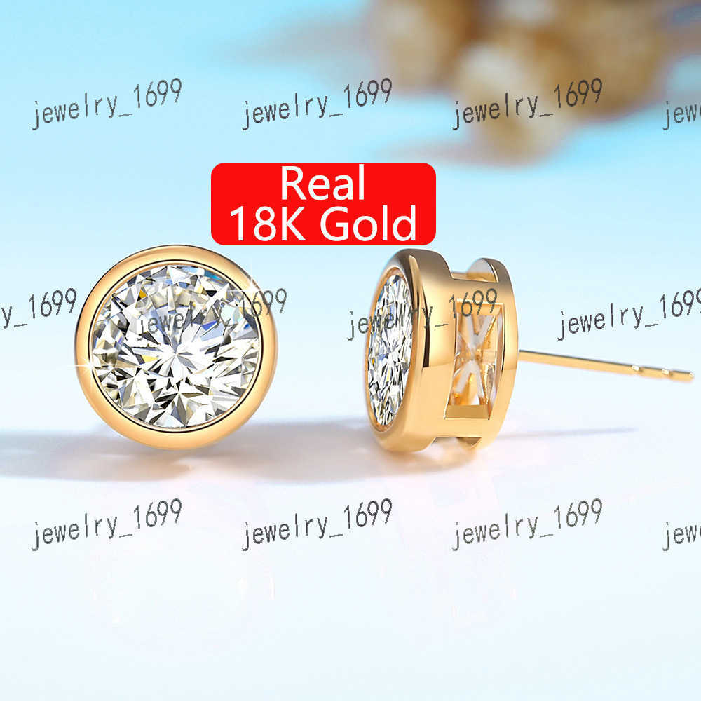 High Quality Gold Jewelry 2ct 1ct 0.5ct D Color VVS1 Moissanite Diamond AU750 Gold 18k Gold Earrings