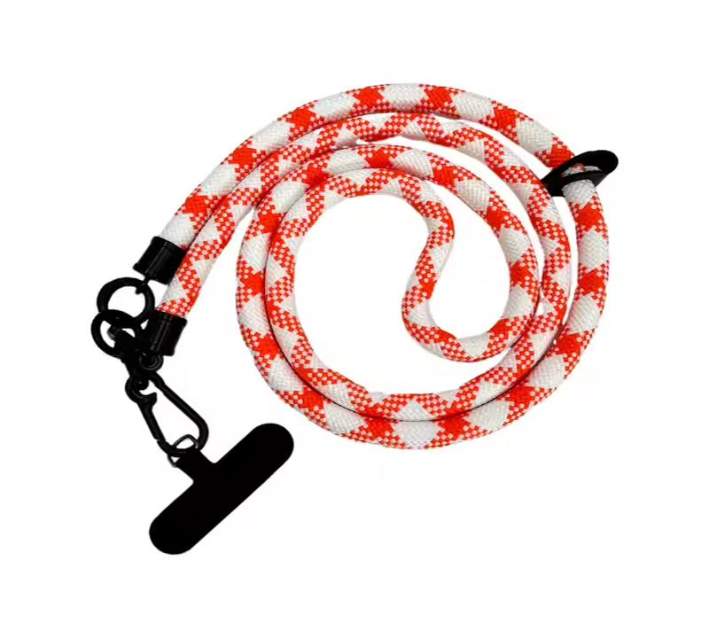 Factory Custom LOGO Crossbody Polyester Mobile Phone personalized Lanyards with Neck Clip Snap Hanging Cord Rope Strap featuring Embossing Printing