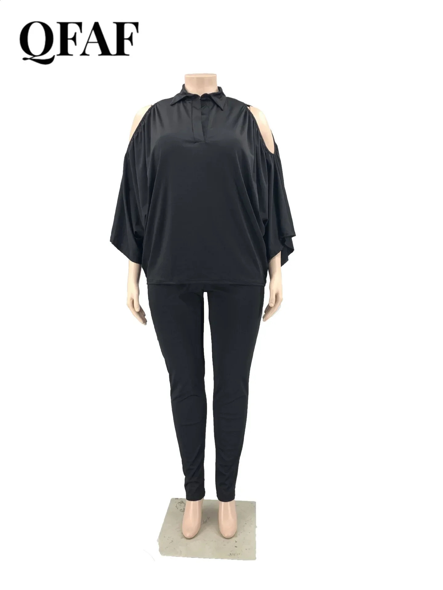 QFAF Plus Size Women Jogger Pants Set and Long Sleeve Sweatshirt Fashion Two 2 Piece Active Tracksuit Loose Outfits y250122