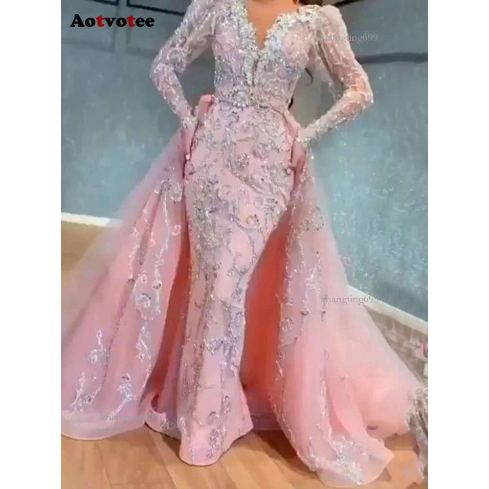 High Waisted Maxi for Women New Long Sleeve Evening Dresses Elegant V Neck Sequins Vintage Dress