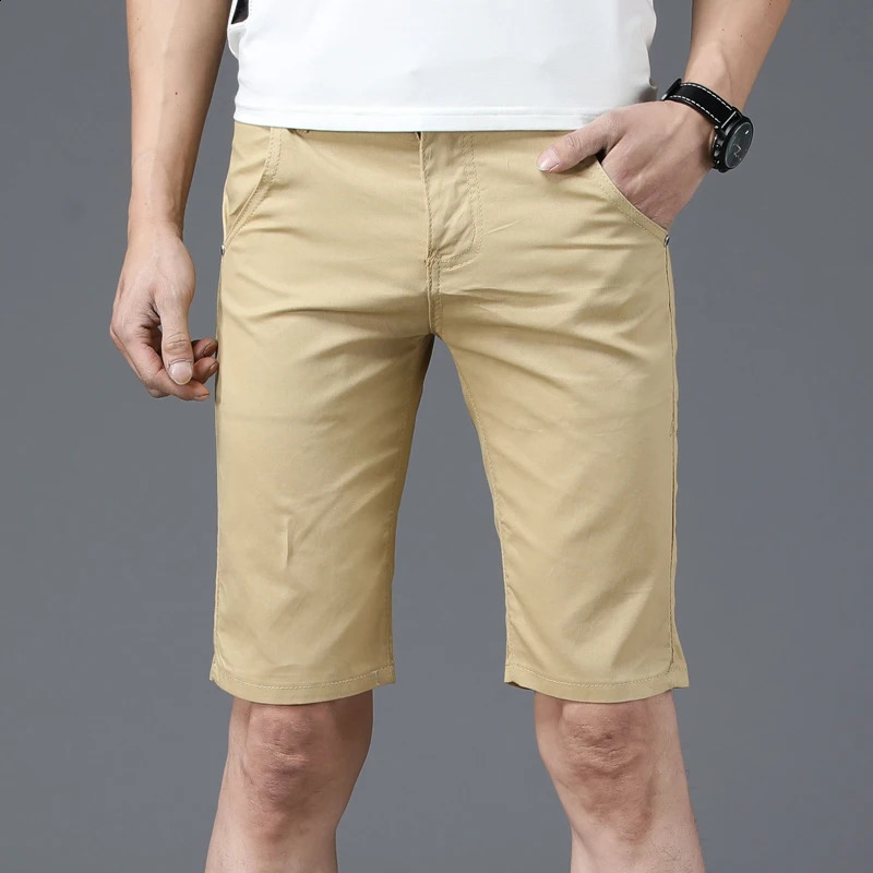 2024 Summer Thin Casual Shorts Mens Big Pocket Pants Fashion Straight Slim Male Knee Length Beach 250103