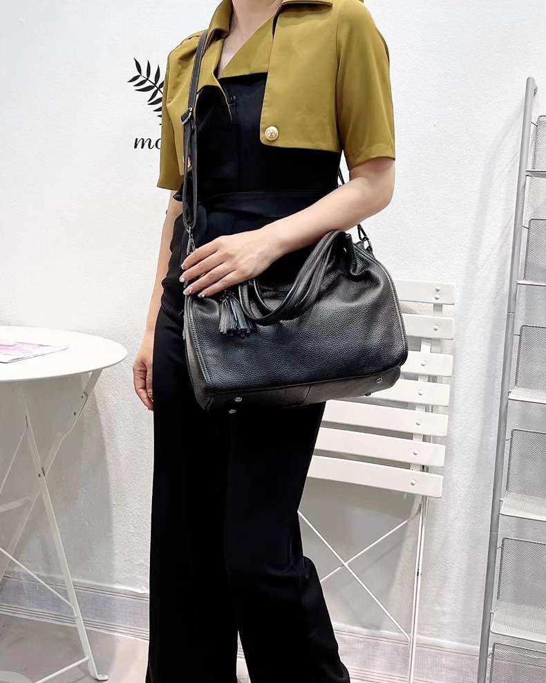 Genuine Women's Bag Tote Large Capacity Fashion Shoulder Crossbody Head Layer Cowhide Casual Soft Leather Handbag