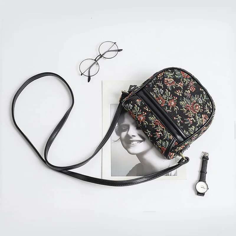 Hylhexyr Shoulder Handbag Literary Saddle Bag Retro Wer Cotton En Canvas Tote Female Small Crossbody Bags