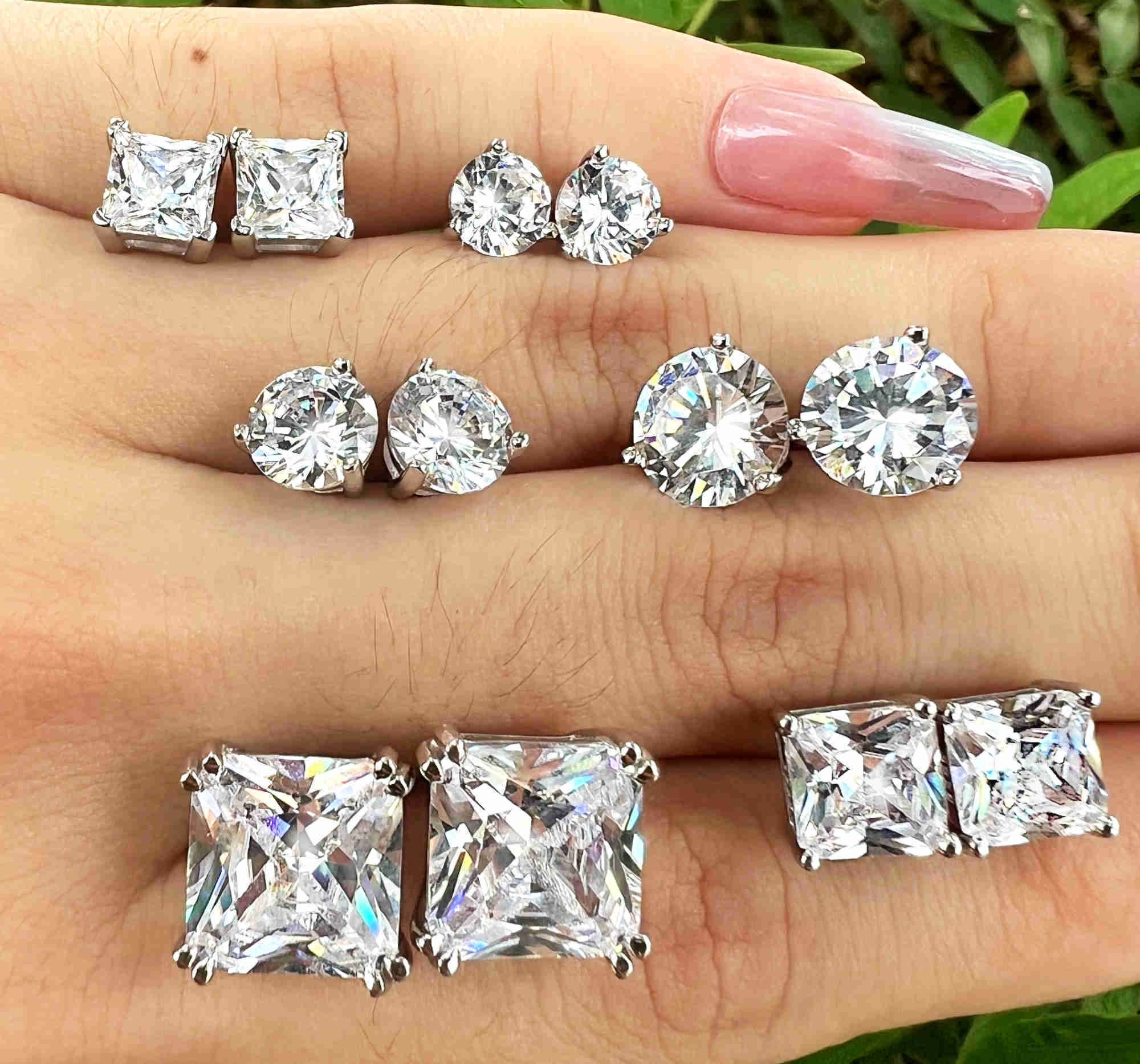 2022 Luxury Diamond Moissanite 5A Zirconia Designer Earring Set Wedding 925 Sterling Silver Stud Fashion Jewelry Earrings Women