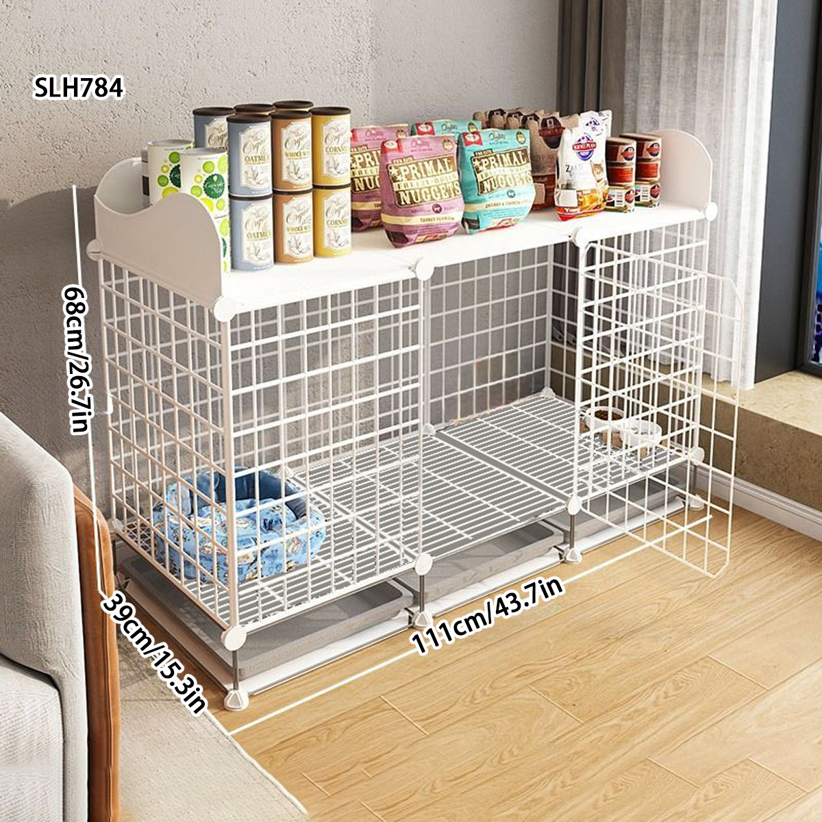 Indoor Medium Dog Kennel with Integrated Loo Area for Toy Breeds like Teddies & Cockers