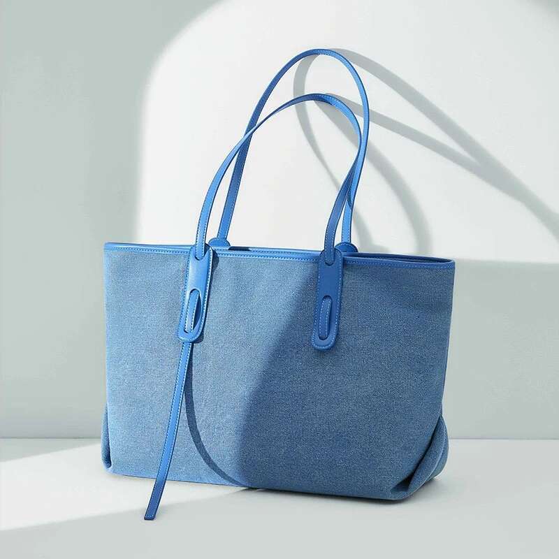 Donna-In 2023 Fashion Design Women Denim Bag Handbag Large Capacity Lady Jeans Tote Bags Crossbody Casaul Big Shopper Purses