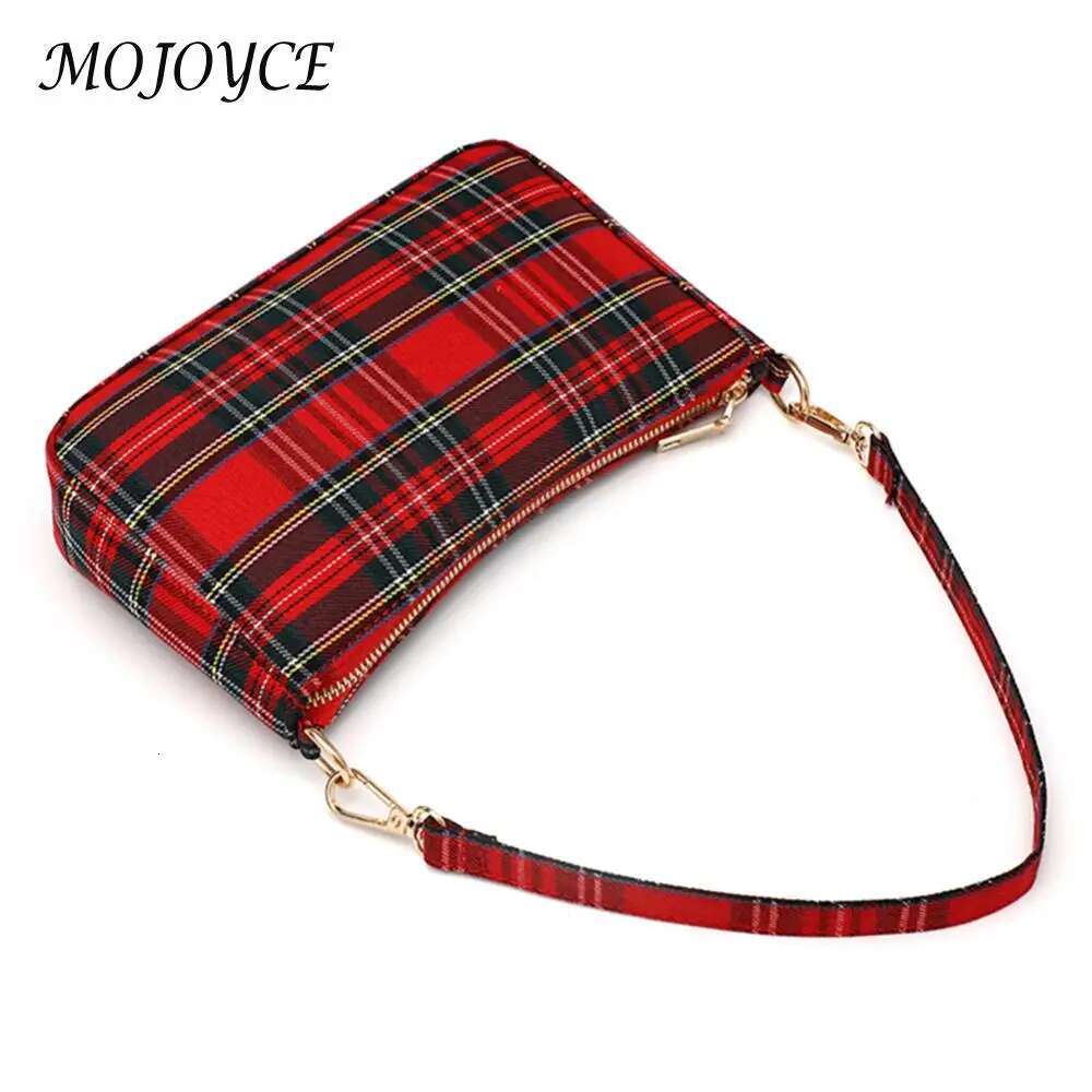 Women Striped Crossbody Large Capacity Tartan Check Simple Shoulder Bag Canvas Ladies Underarm Bags For Travel Work Handbag