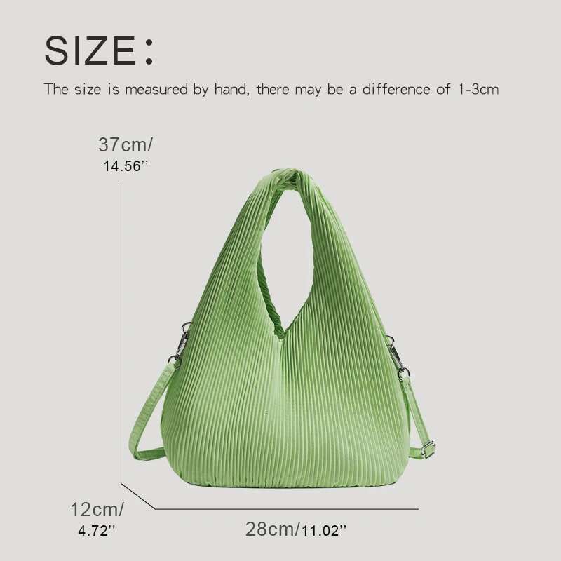 Fashion Hobos Bag For Women Designer Handbags And Purses New In Nylon Ruched Decoration Inner Pocket Shoulder Bags