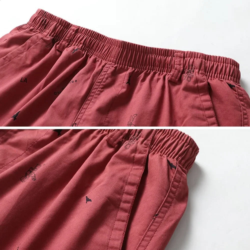 Mens Summer Casual Shorts Hawaiian Drawstring Beach with Pockets Yellow Cotton Pants 250103