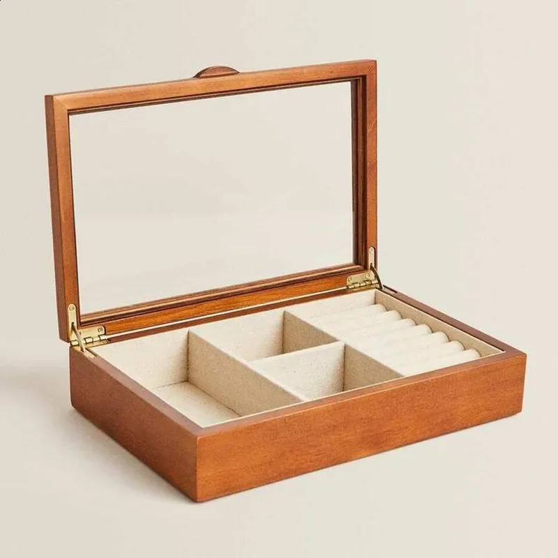 Wood Jewelry Boxes Vintage Jewelry Display Storage Earring Necklace Gift Box Mystery Box Wedding Gift Earring Organizer 250106