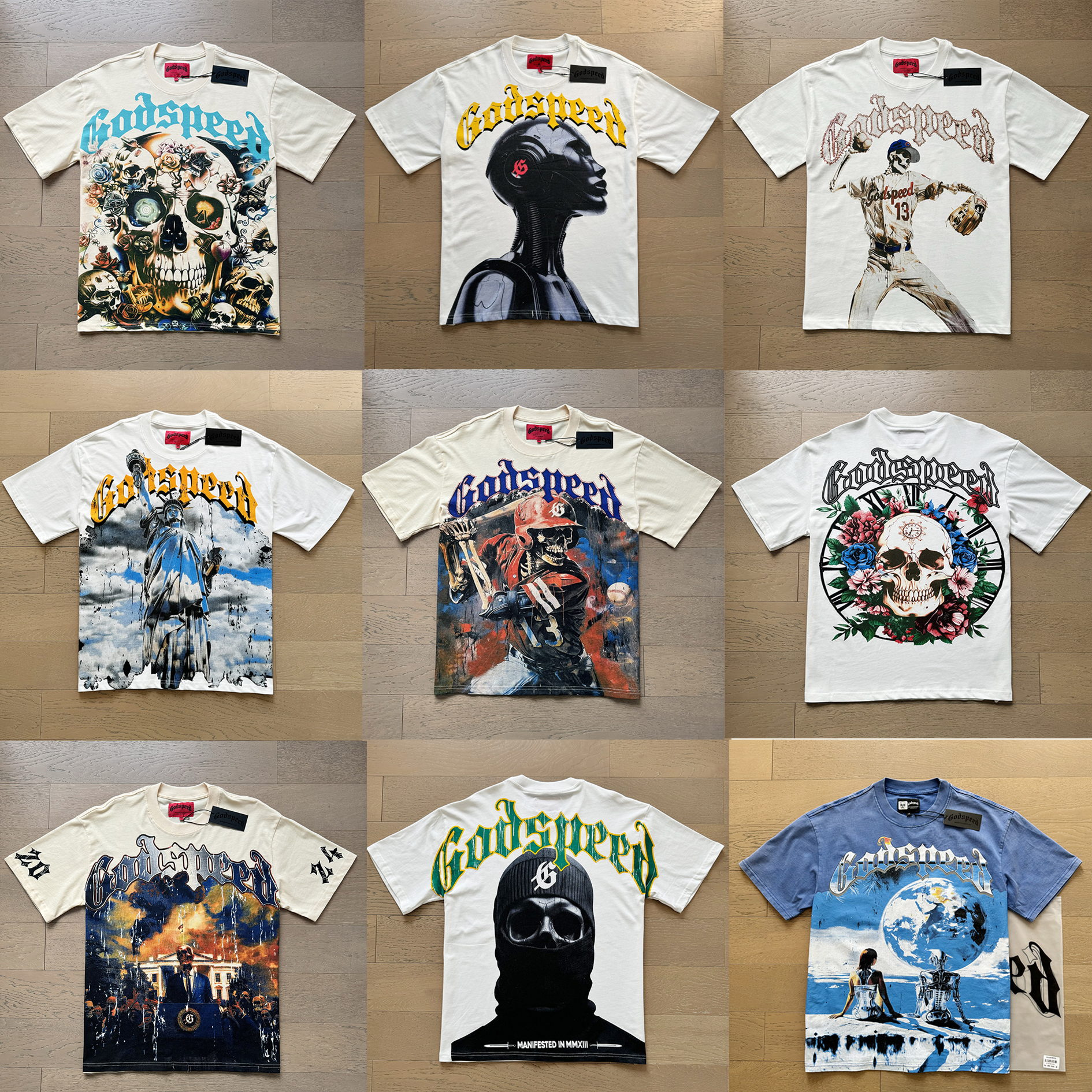 godspeed tshirt designer t shirt mens tshirt High Quality Streetwear Hip Hop Fashion T Shirt oversized Pure cotton tees High Street Retro Women T-shirt US SIZES S-XL