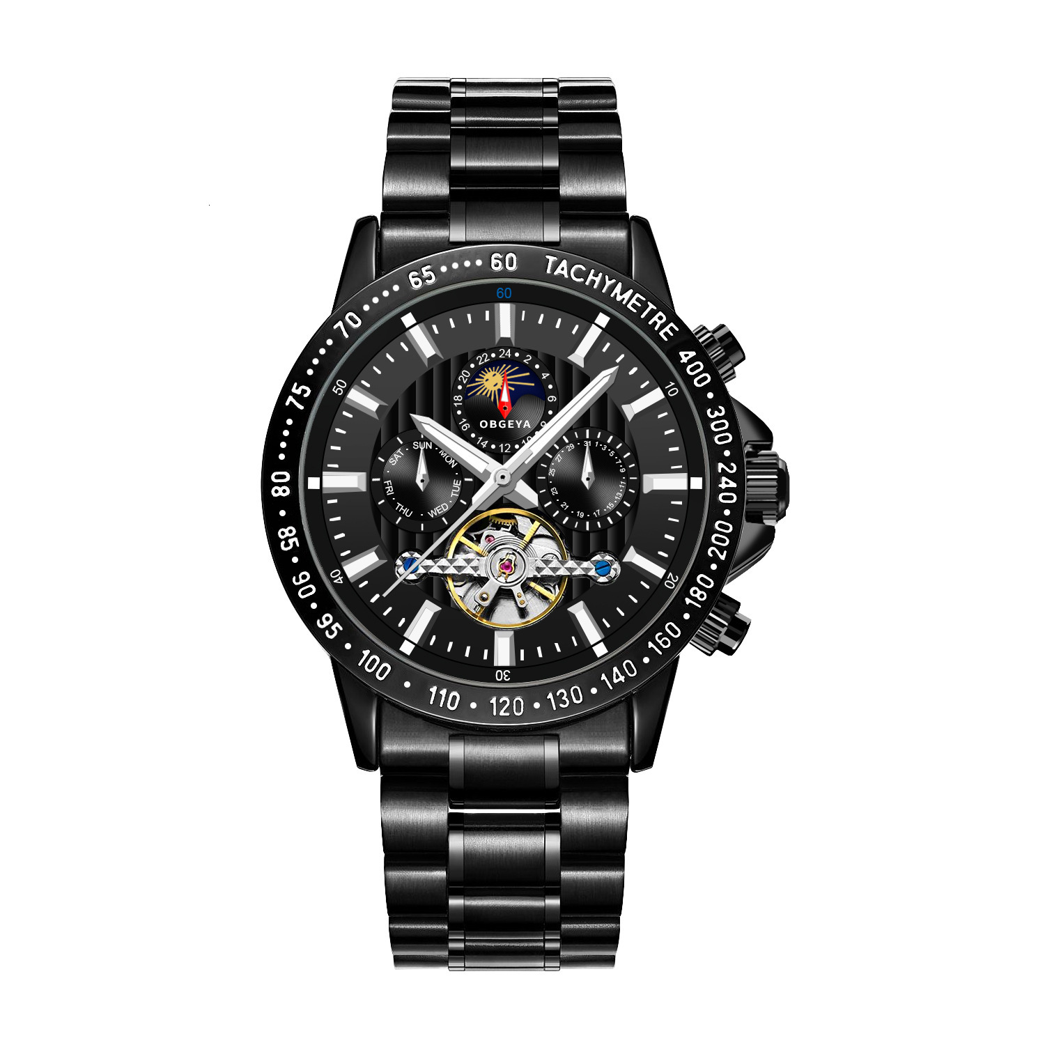 Men's Sporty Casual Watch with Large Dial and Automatic Mechanical Movement