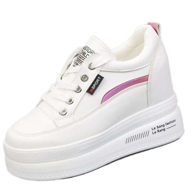 10CM Women's Sneakers Spring Sequined Casual Women Platform Heels Wedges Height Increasing Vulcanized Shoes