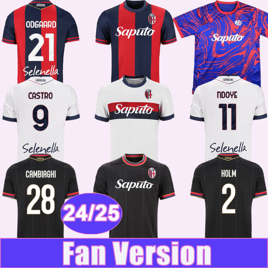 24 25 Bologna ORSOLINI Mens Soccer Jerseys CASTRO KARLSSON NDOYE ODGAARD DALLINGA CAMBIAGHI POSCH FREULER Home Away 3rd 4th Football Shirt Adult Uniforms