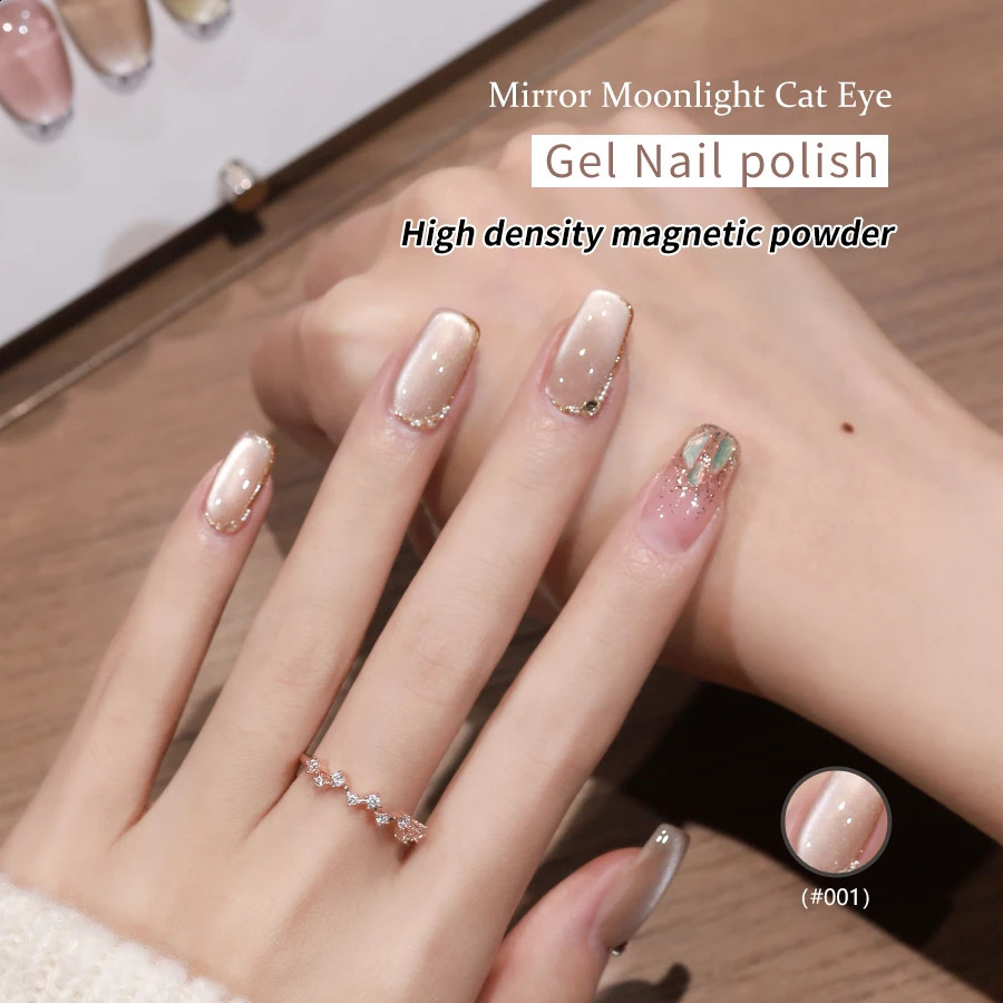 10ml Glass Bead Moonlight Cat Eye Magnetic Gel Nail Polish Set 8 Colors Semi Permanent Soak Off UV LED Salon varnish DIY Girls 250107