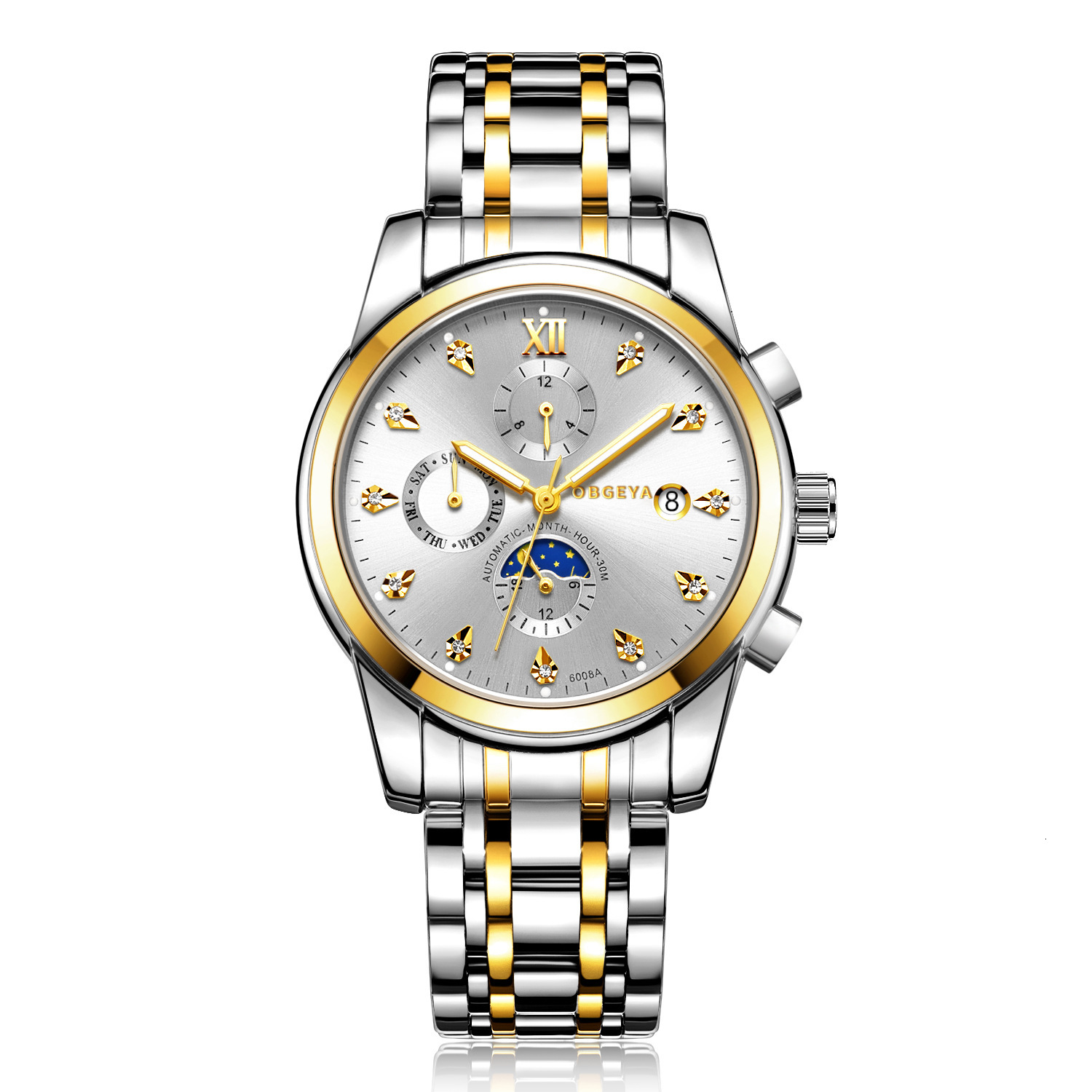 Men's Fashionable Business Watch with Date and Multiple Functions Automatic Mechanical Movement