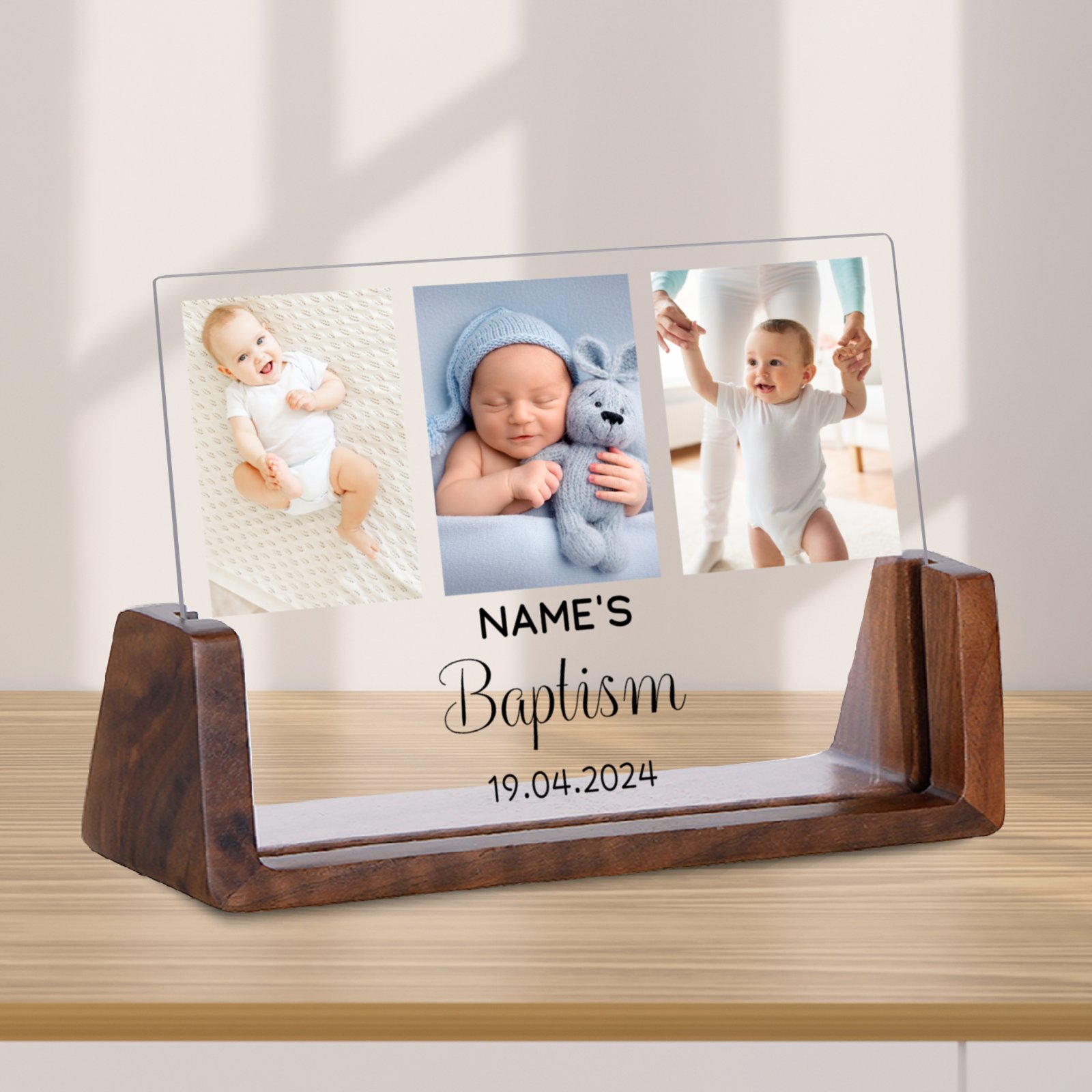 Custom Baby Photo Frame Birthday Baptism Gift Newborn Parent Personalised Bedroom Nursery Decor Picture Frames for Boy Girl H260306