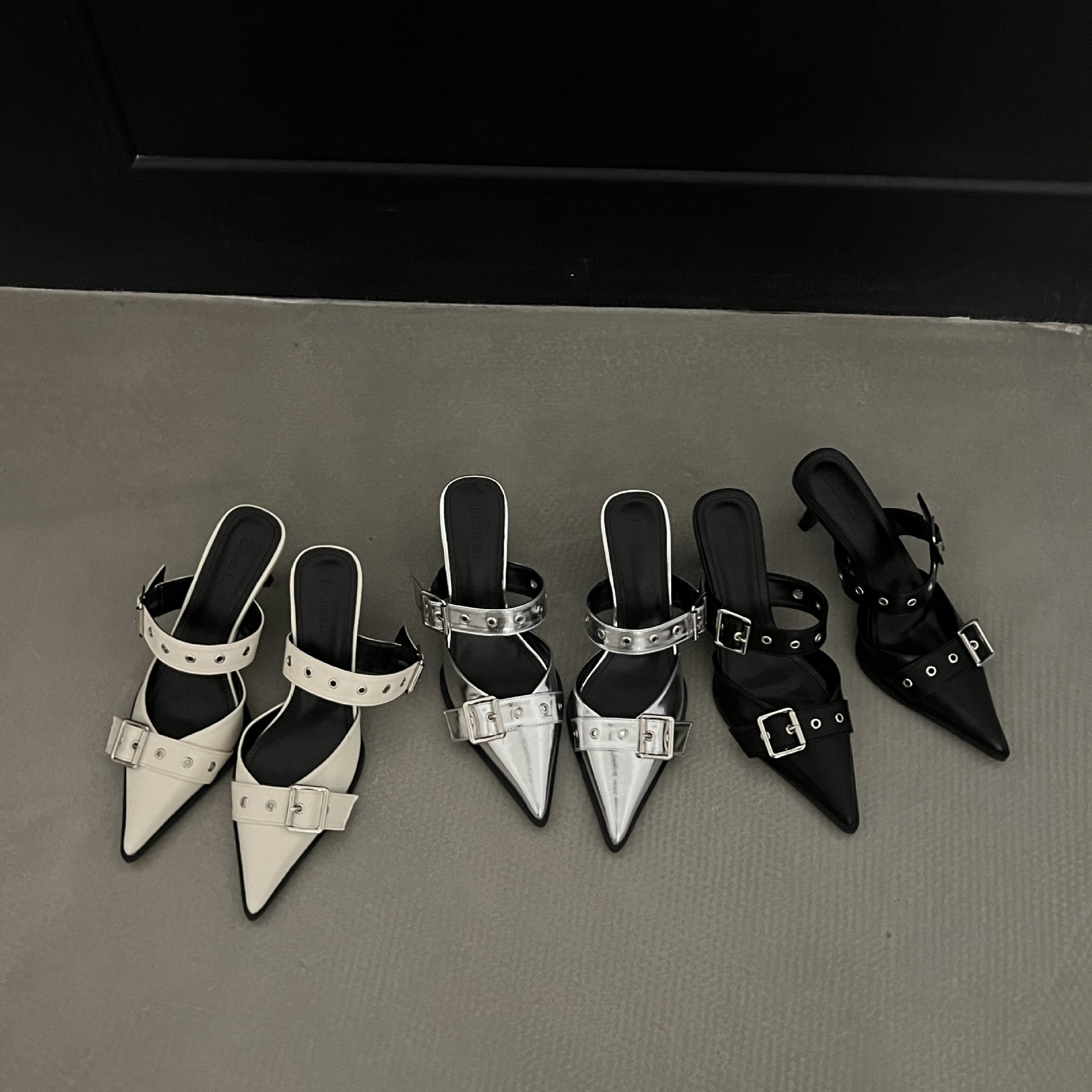 Free Shipping new designer heels Dress Shoes Slippers womans high heel buckle sandals pointed toes woman ladies outdoor shoes