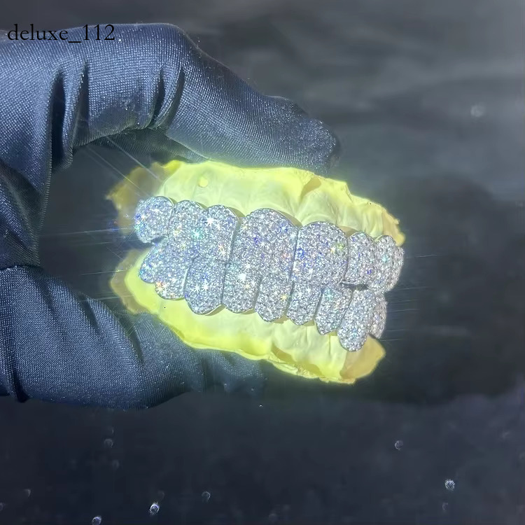 Custom Real Sterg Sier Gold Plated Moissanite Dia Hip Hop Grillz for Mens Jewelry