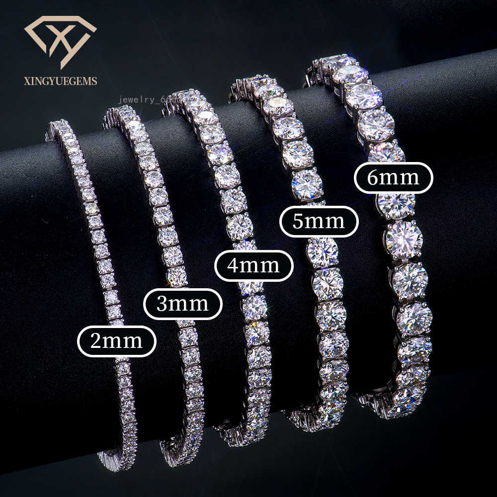 High Quality 3mm Silver 925 VVS VVS1 Real Moissanite Lab-Grown Moissanite Round Shape Tennis Chain Bracelet