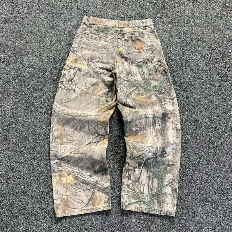 Y2K Baggy Pants Camouflage Pattern Printed High Street Hip Hop Sweat Pants Men Oversized Unisex Casual Camo Trousers Streetwear 241226