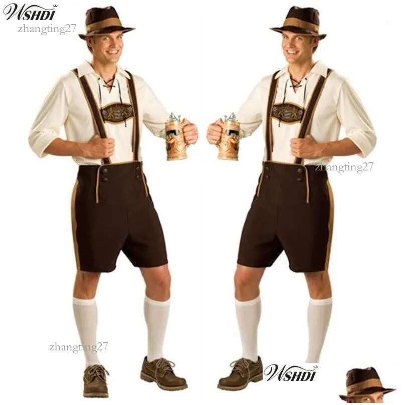 Theme Costume Oktoberfest Lederhosen Bavarian Octoberfest German Festival Beer Halloween For Men Costumes Plus Size M L Xl 2Xl1 Drop D Otz8Z