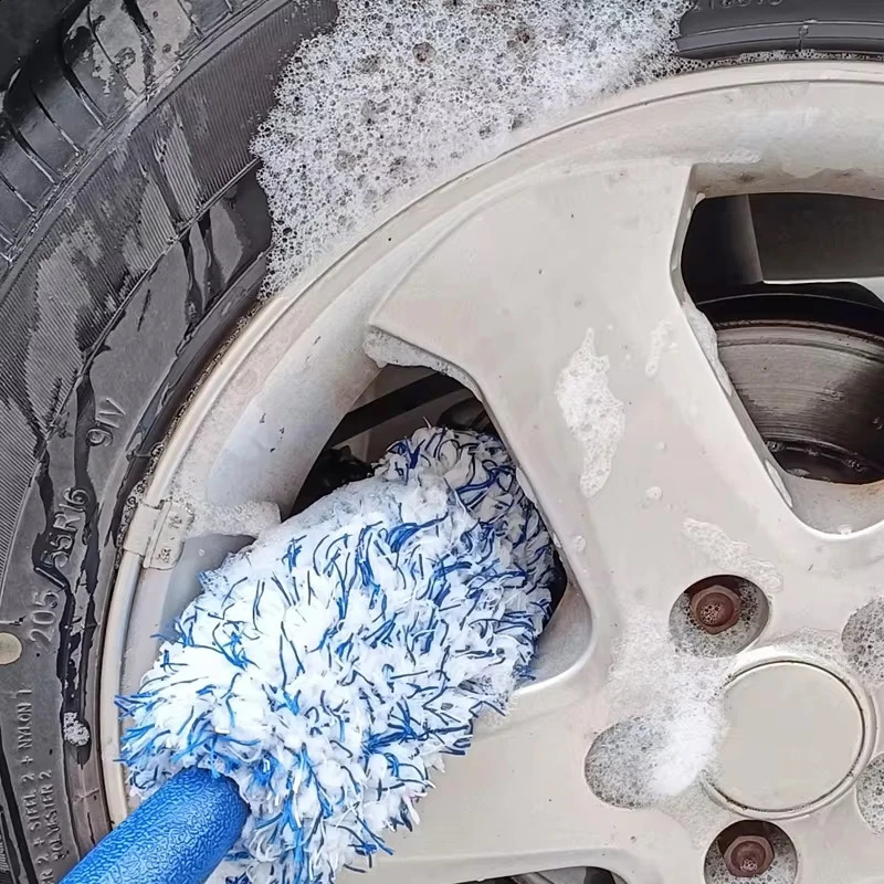 Car Wash Super Brush Plush Premium Wheels NonSlip Handle Easy To Cleaning Rims Spokes Wheel Barrel Accessories 250103
