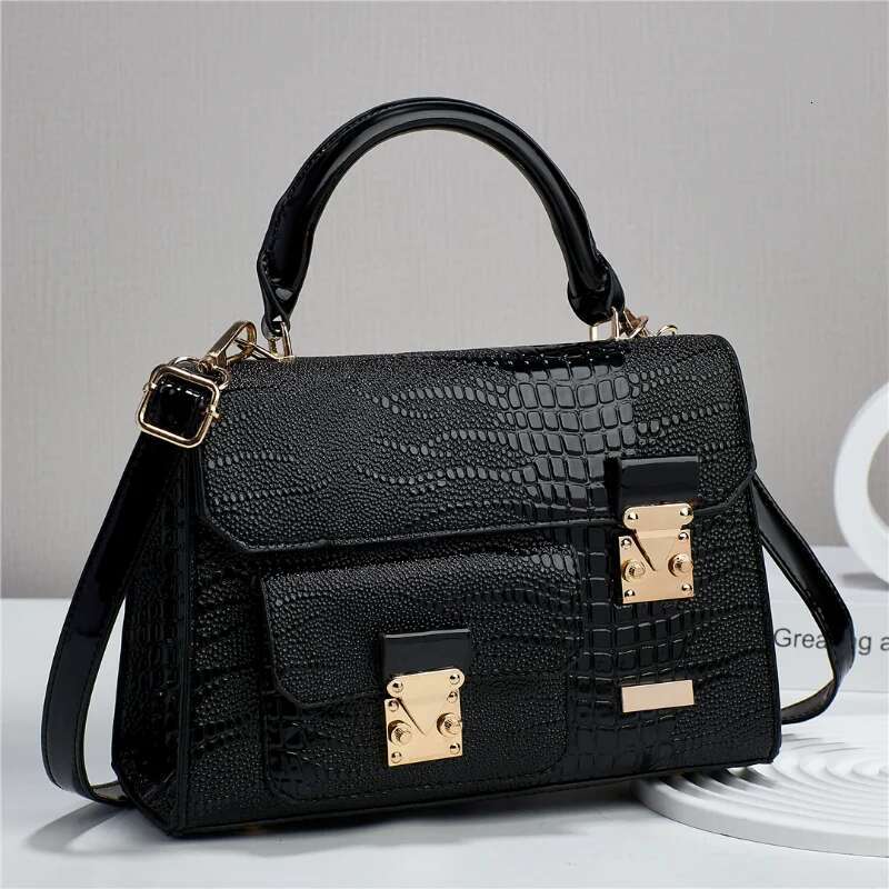 Women's 2023 Popular Crossbody Bags High Quality Handbag Crocodile Pattern PU Retro Single-Shoulder Bag Commuter Storage Satchel