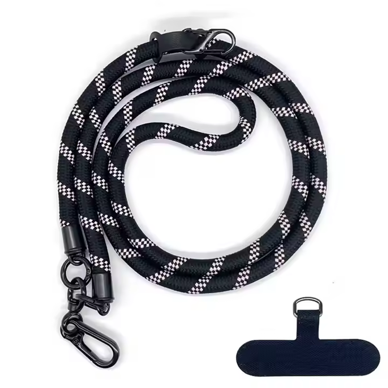 Factory Custom LOGO Crossbody Polyester Mobile Phone personalized Lanyards with Neck Clip Snap Hanging Cord Rope Strap featuring Embossing Printing