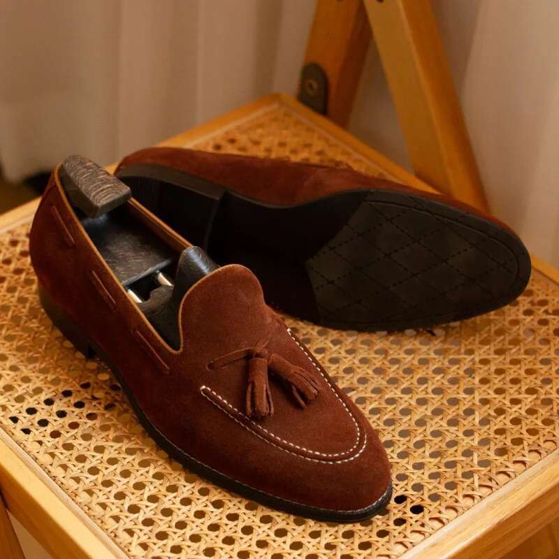 Genuine Leather Loafer For Men Handmade British Trendy Lazy Casual Shoes New Versatile