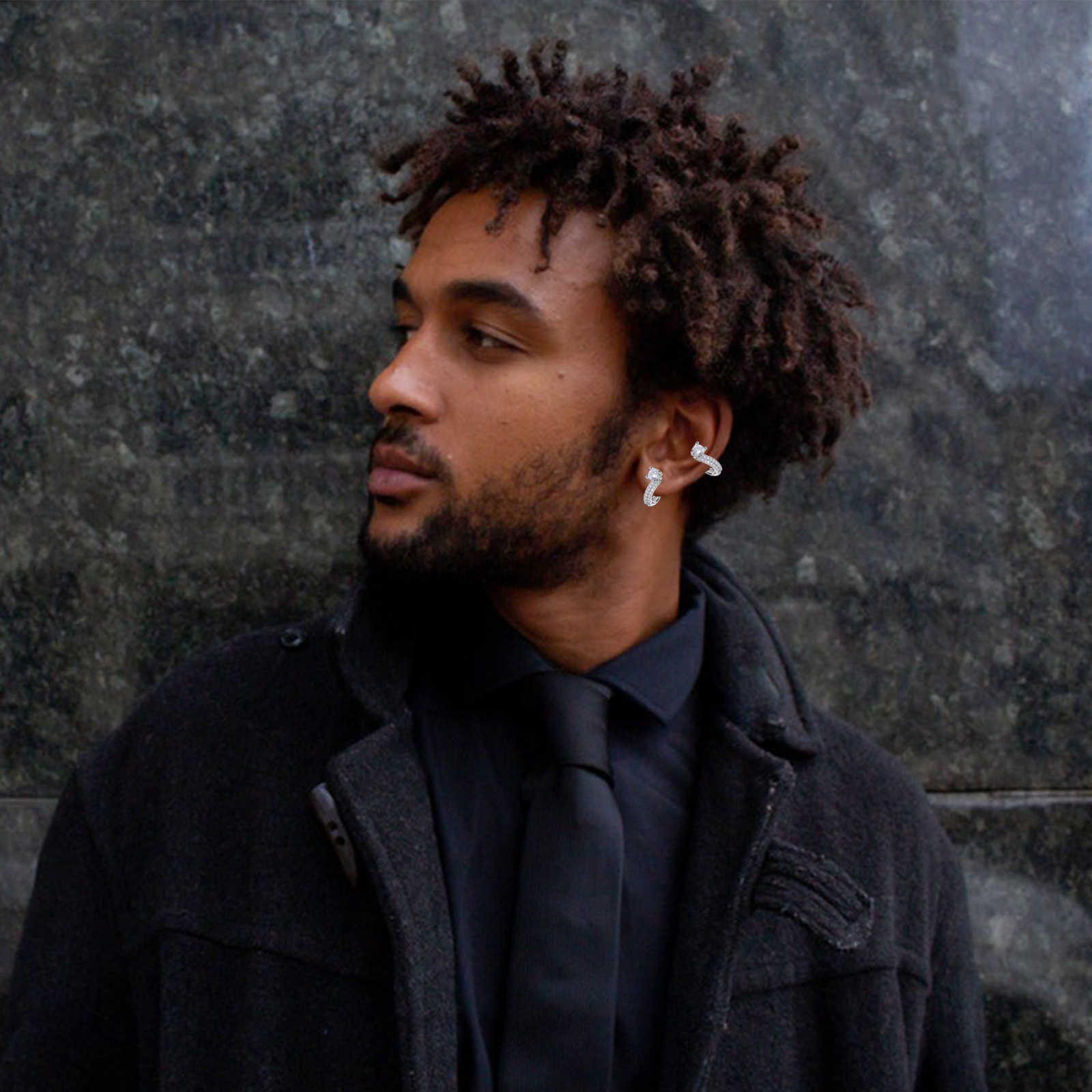 Stunning Fashion Design 925 Sterling Silver D Color Moissanite Detachable Hoop Earrings Convertible Stud Earring