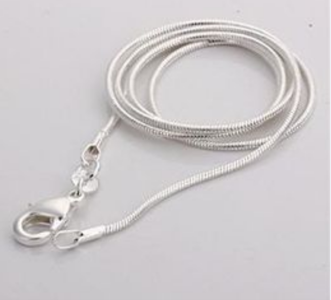 Top quality plating 925 sterling silver snake chain necklace 1MM 16-24inches fashion jewelry factory price free shipping