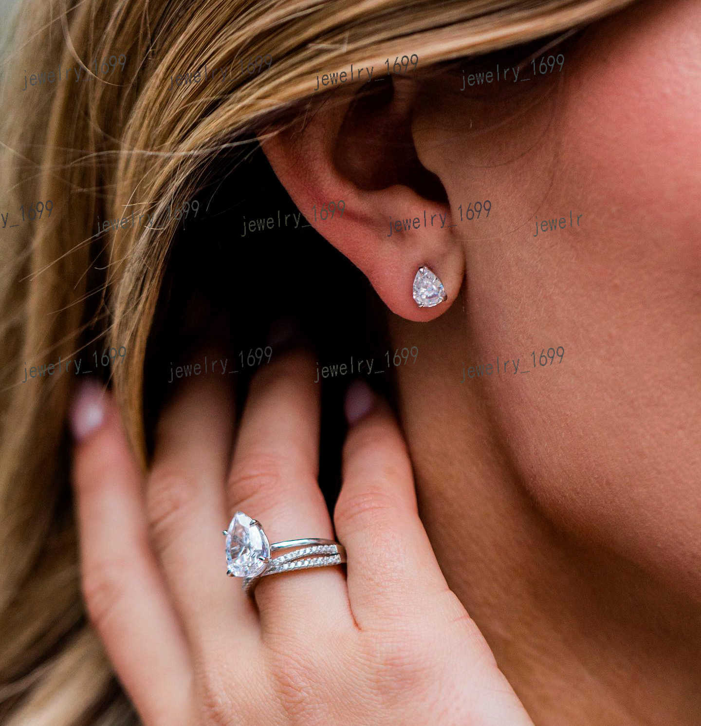 2022 Luxury Diamond Moissanite 5A Zirconia Designer Earring Set Wedding 925 Sterling Silver Stud Fashion Jewelry Earrings Women