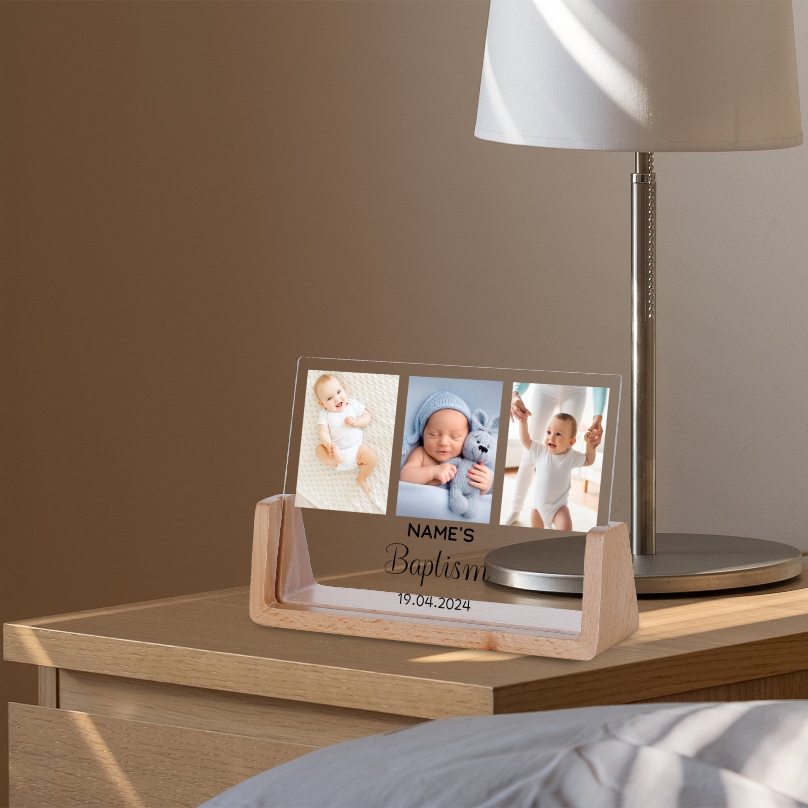 Custom Baby Photo Frame Birthday Baptism Gift Newborn Parent Personalised Bedroom Nursery Decor Picture Frames for Boy Girl H260306