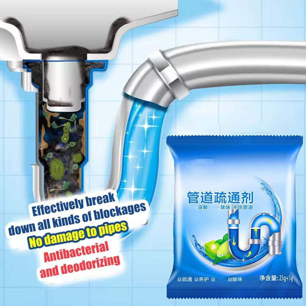 Pipe Dredge Deodorant Magic Powder Drain Clog Remover Fast Foaming Pipe Cleaner Powder Dredge Agent for Kitchen Toilet Pipeline