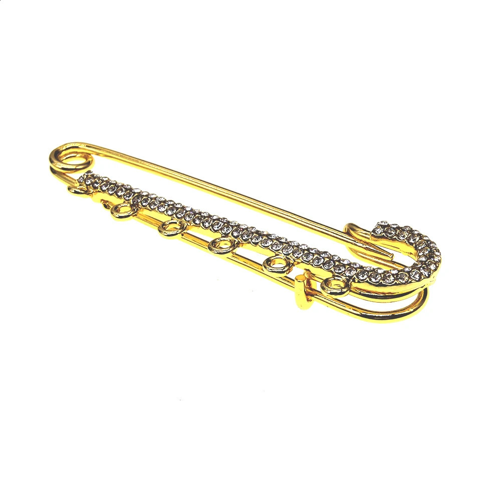 2pcs/lot Gold Plated Muslim Islamic Baby Pins Rhinestone Baby Stroller Safety Pins With Loops for born Gift Jewelry Making 250103