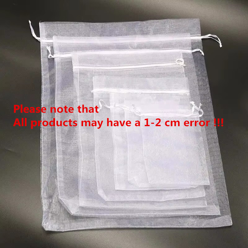 20pcs Drawstring Mesh Bags Packaging Christmas Candy Jewelry Cosmetic Wedding Pocket Gift Bag Multicolor Drawable Organza Pouch