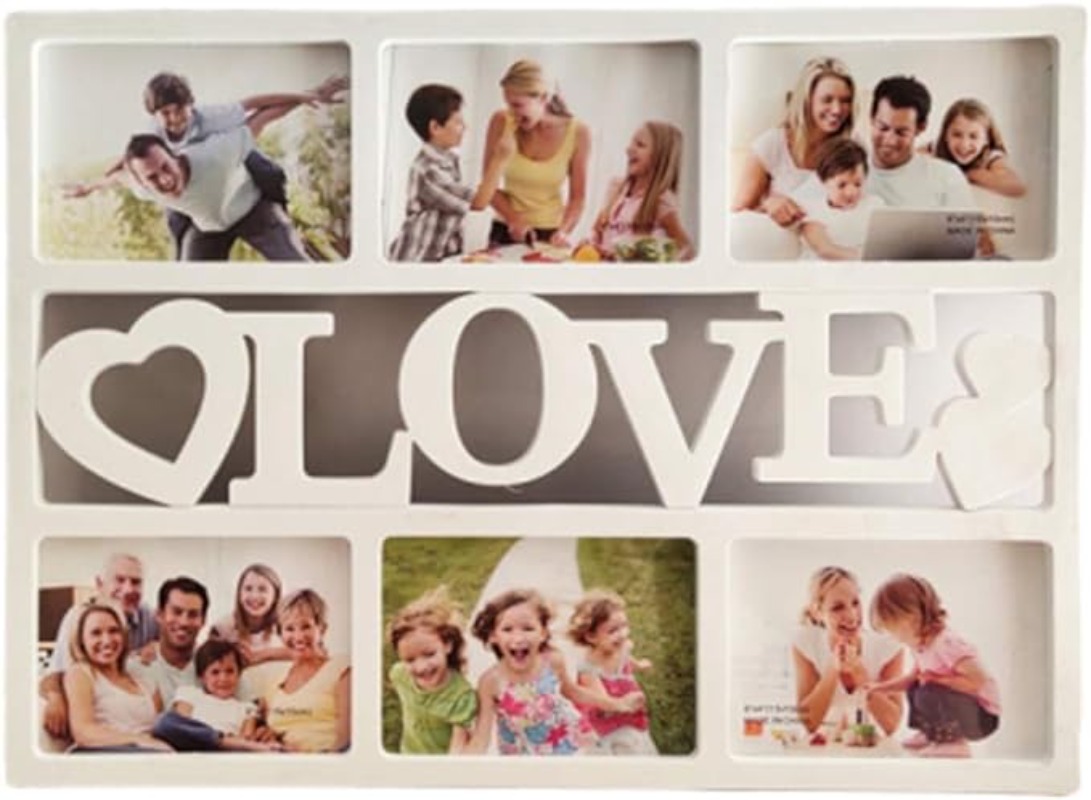 3Pcs Love Heart Framed 6 in One Wall Picture Frames Family Collage Newborn with Box Photo Frame H260306